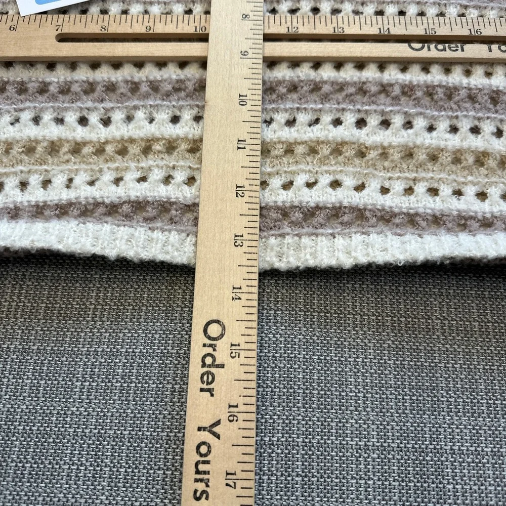 Coastal Boho Open Knit Cropped Sweater‎ XS Indie Ethereal Euro Layering Oversize